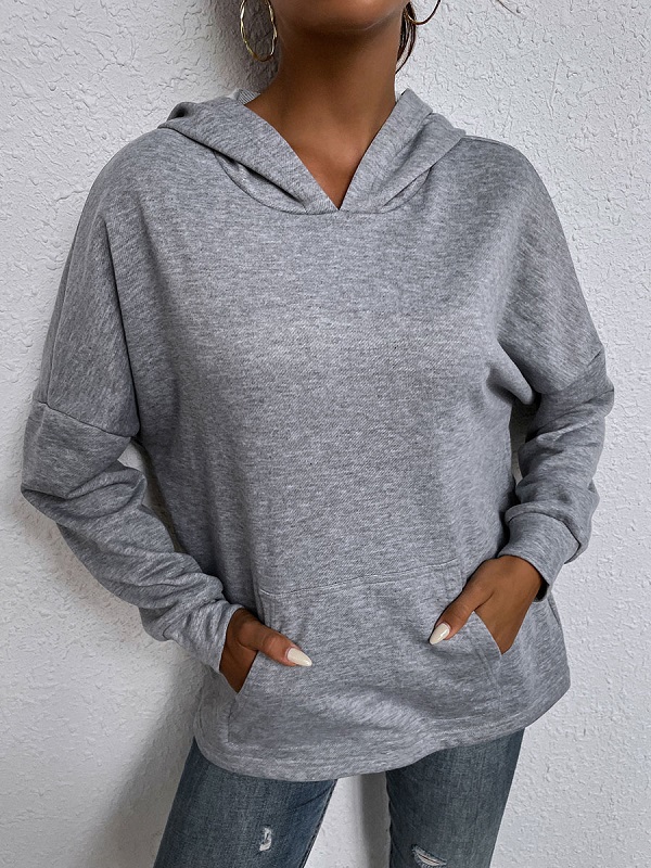 Hoodie Long Sleeves Pockets Cotton Hooded Sweatshirt - Image 4