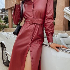 Outerwear Turndown Collar Long Sleeves Removable Wrap Coat