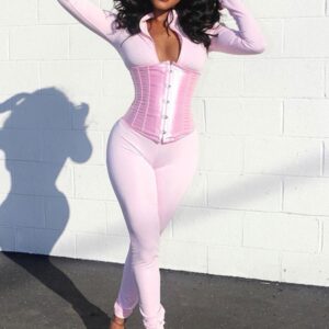 Two Piece Sets Polyester Piping Casual Top Outfit