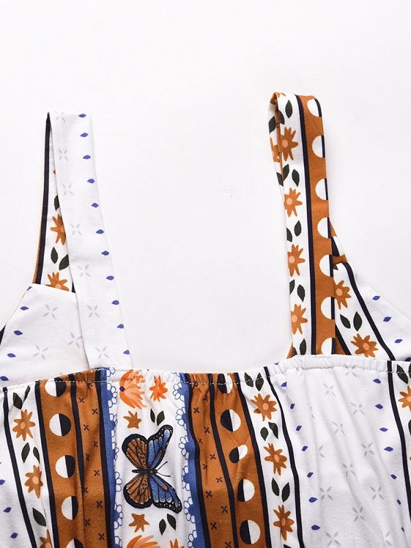 Two Piece Sets Sweetheart Neck Print Pants Casual Outfit - Image 7