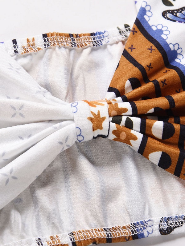 Two Piece Sets Sweetheart Neck Print Pants Casual Outfit - Image 8