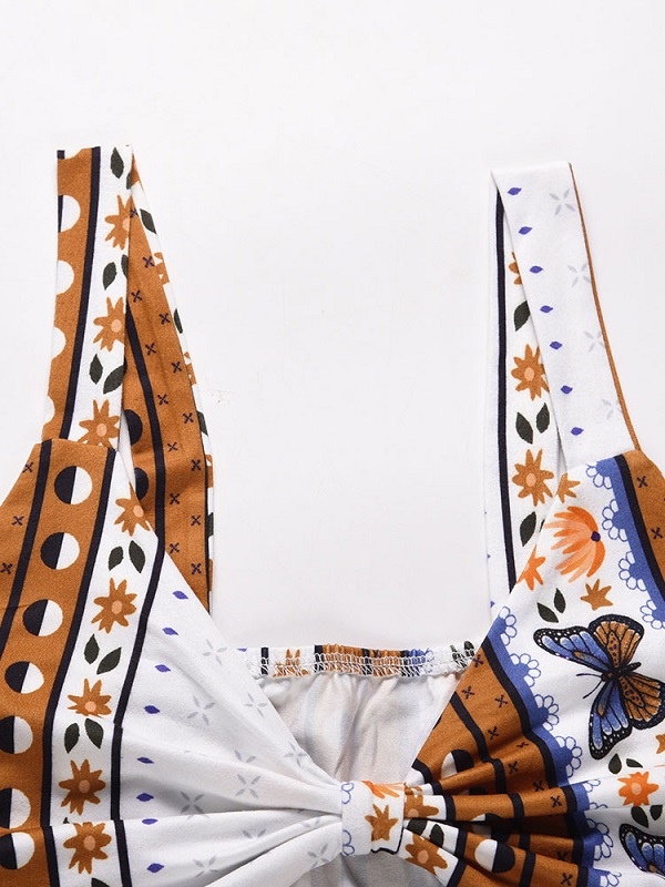 Two Piece Sets Sweetheart Neck Print Pants Casual Outfit - Image 9