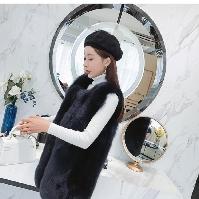 fashion High quality full pelt Natural Fox Fur Vest - Image 4