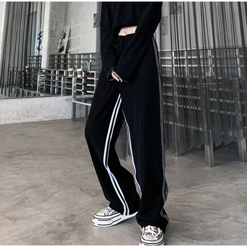 Casual Striped Straight Loose Mopping Pants - Image 2