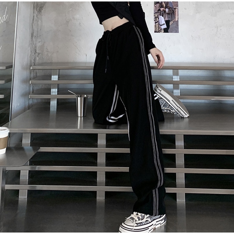 Casual Striped Straight Loose Mopping Pants - Image 5