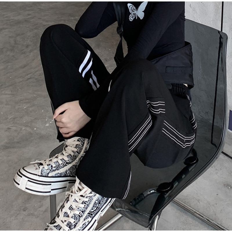 Casual Striped Straight Loose Mopping Pants - Image 4