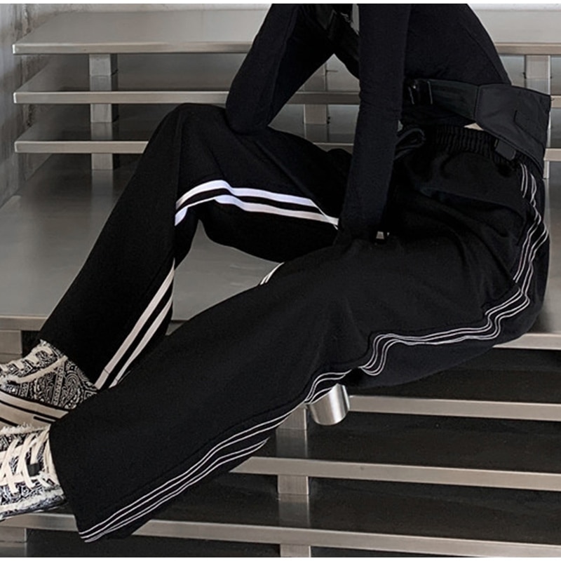 Casual Striped Straight Loose Mopping Pants - Image 3