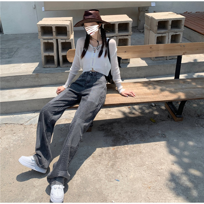 High-Waist Denim Casual Loose Wear Pants - Image 7