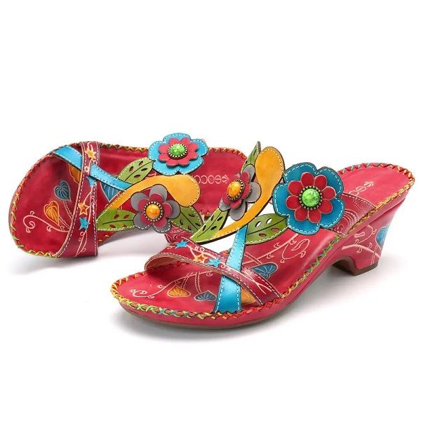 Genuine Leather Hook Loop Sandals - Image 2