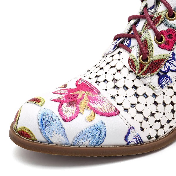 Painting Stitching Leather Zipper Boots - Image 10