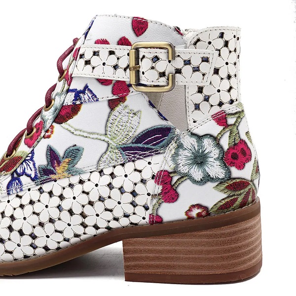 Painting Stitching Leather Zipper Boots - Image 11