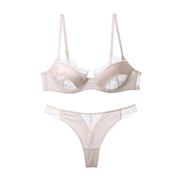 Sexy Eyelash Lace Bra Set Lingerie Embroidery Push Up Bra and Panty Set - Image 6