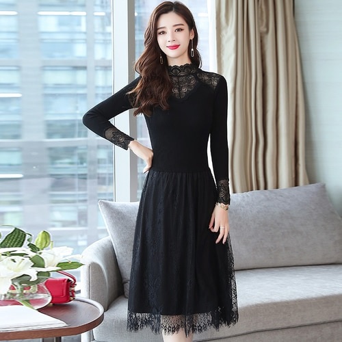 Sexy Lace Knitting Cotton Bodycon Party Dress