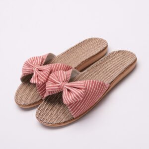 Casual Striped Flax Indoor Slippers