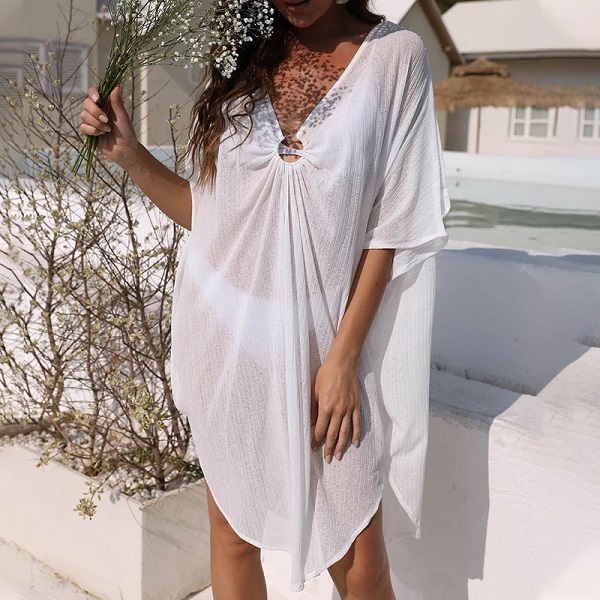 Deep V Elegant Sexy Bikini Cover Up - Image 5