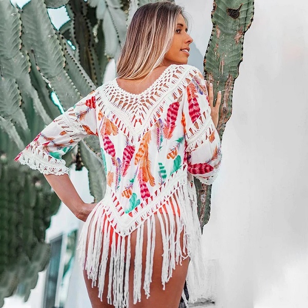 Long Knitted Beachwear Swimsuit Up - Image 2