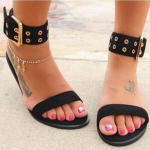 Ankle Straps Clear Minimalist Sandals Flat Soles