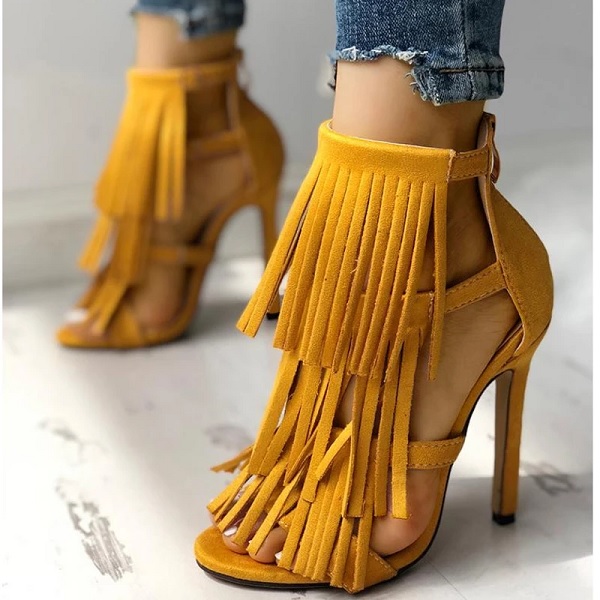 Buy Mustard Yellow Heeled Sandals for Women by STEVE MADDEN Online |  Ajio.com