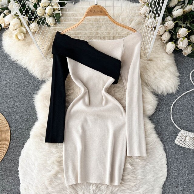 Fashion Off Shoulder Long Sleeve Mini Dress - Image 2