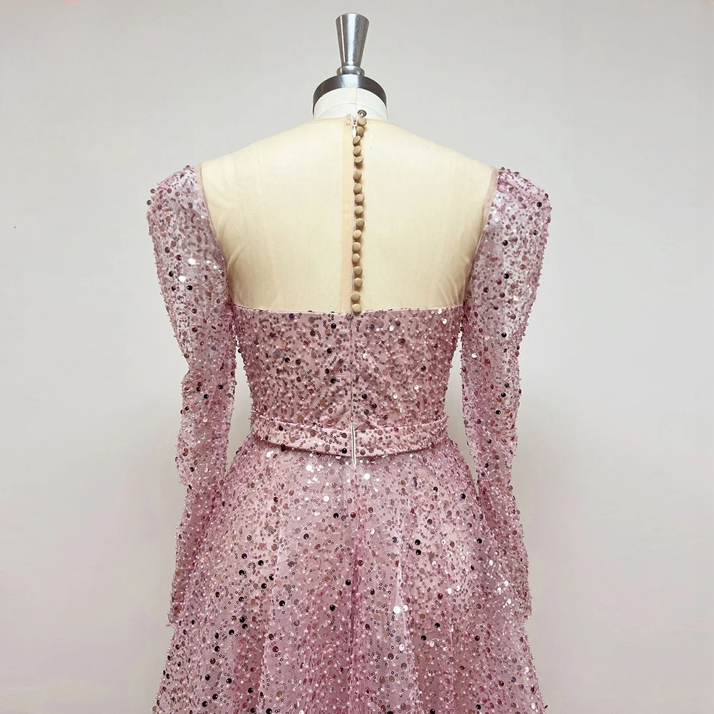 Elegant Aline Beads O-Neck Evening Party Dress - Image 12