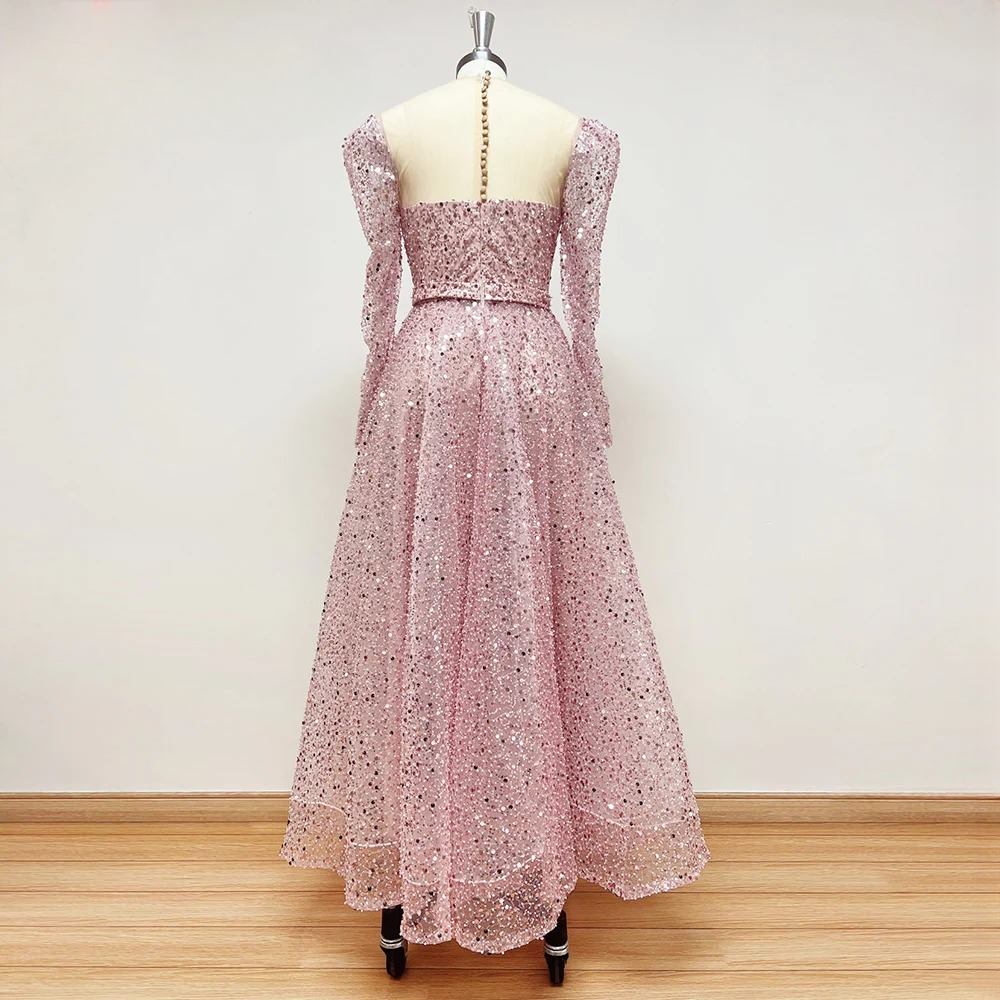 Elegant Aline Beads O-Neck Evening Party Dress - Image 11