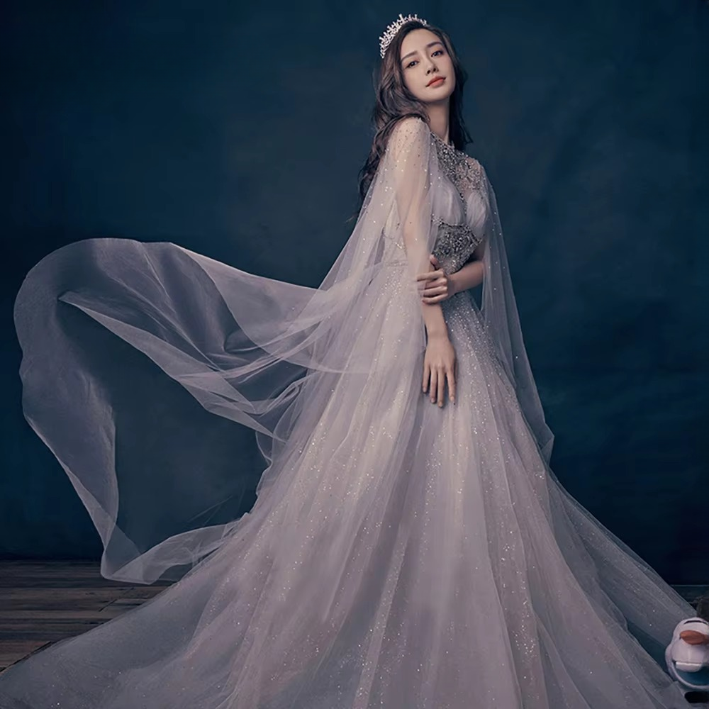 Elegant Aline Silver Crystal Floor-Length Evening Party Dress - Image 2