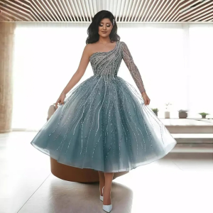 Elegant Classic Aline Beads Evening Party Maxi Dress