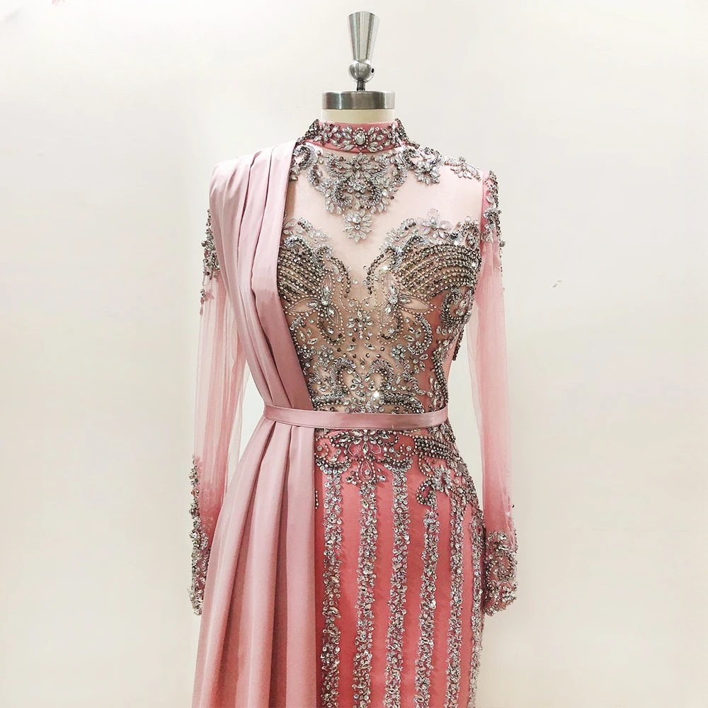 Elegant Crystal Sequin Wedding Floor-Length Evening Party Dress - Image 19