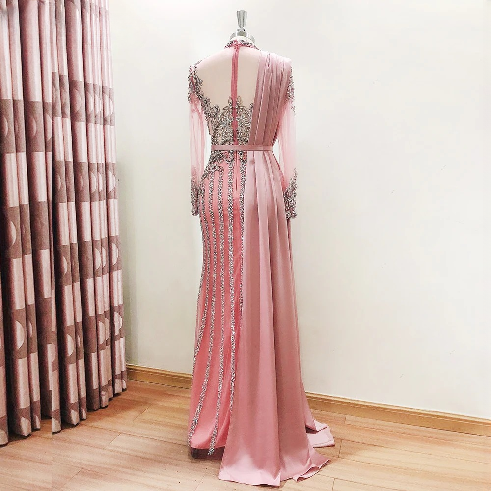 Elegant Crystal Sequin Wedding Floor-Length Evening Party Dress - Image 18