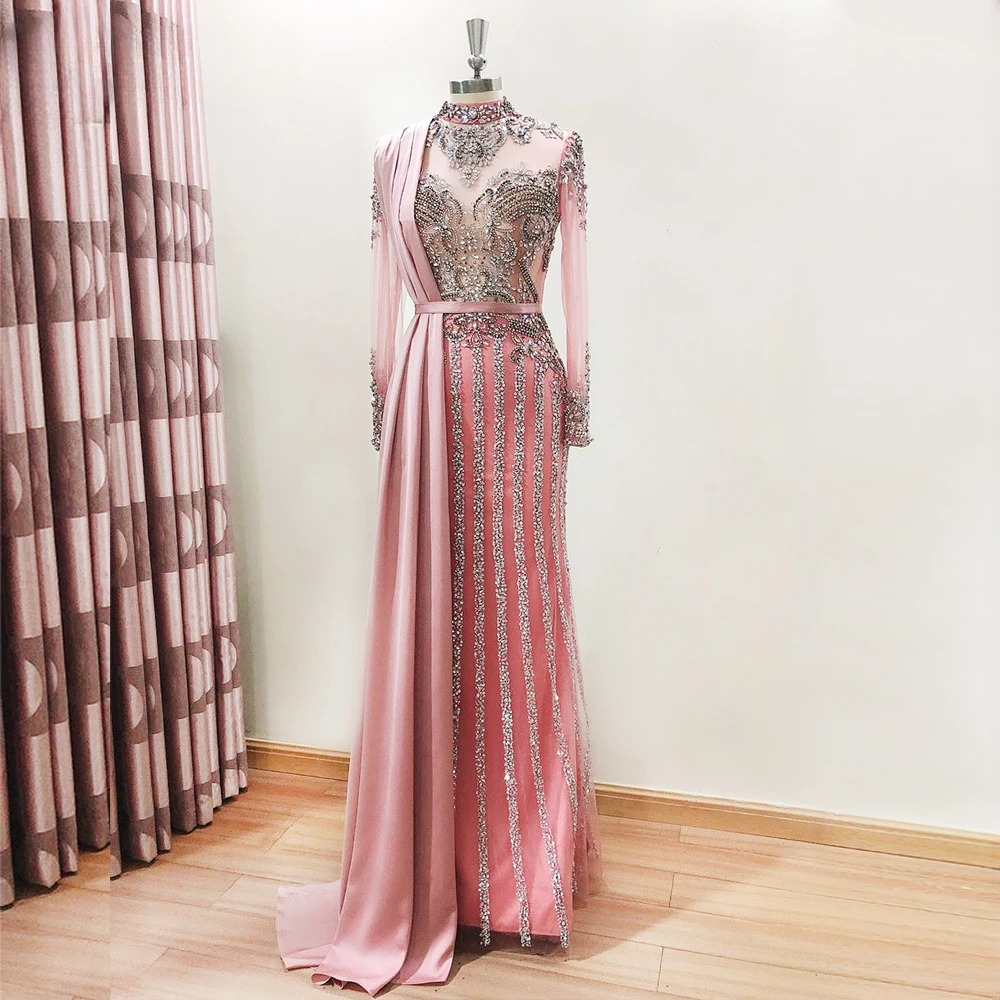 Elegant Crystal Sequin Wedding Floor-Length Evening Party Dress - Image 17