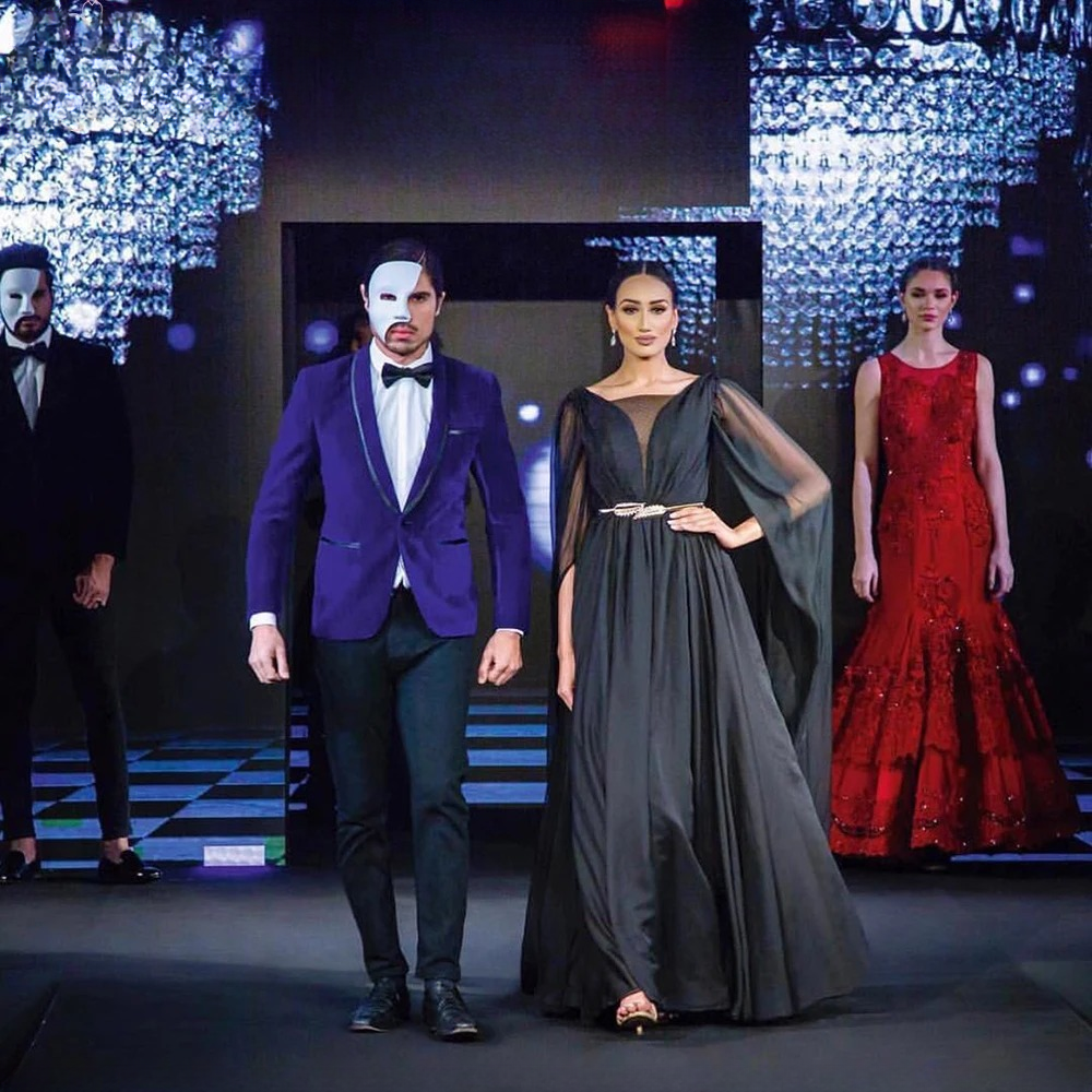 Elegant Long Cape Chiffon Floor-Length Evening Party Dress - Image 8