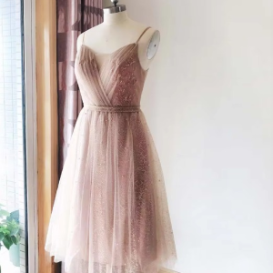 Elegant Off The Shoulder Blush Beads Lace Cocktail Dress