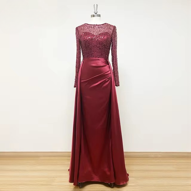 Elegant Sequin Mermaid Satin Floor-Length Evening Party Dress - Image 19