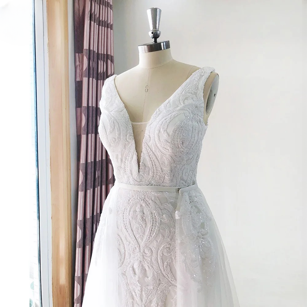 Elegant Sequins Long Sleeves Mermaid Skin V-Neck Maxi Dress - Image 5