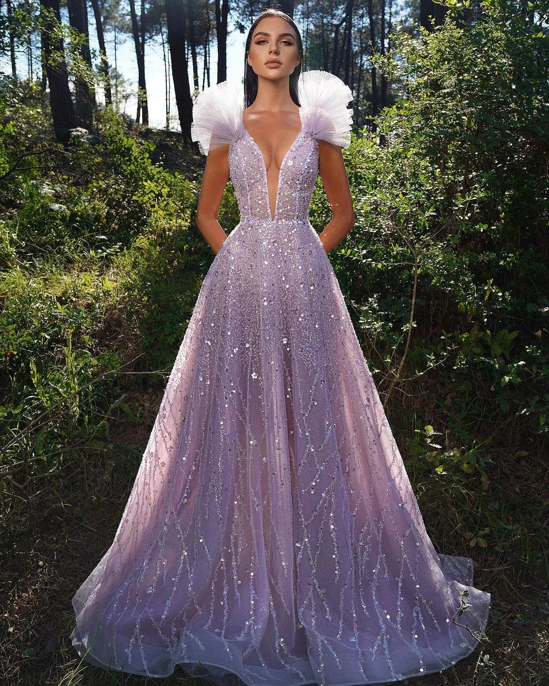 Elegant V-Neck Backless Aline Beads Sequin Birthday Party Dress