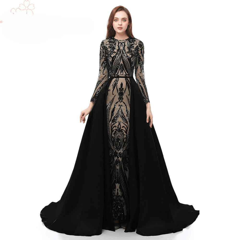 Elegant Wedding Evening Night with Detachable Train Dress for Women - Image 5