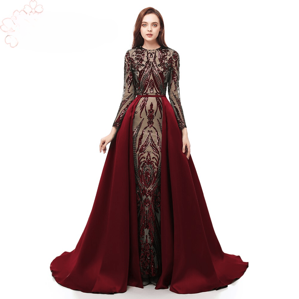 Elegant Wedding Evening Night with Detachable Train Dress for Women - Image 3