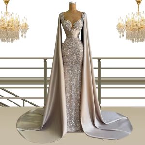 Long Train Prom Party Gown Luxury Formal Dress