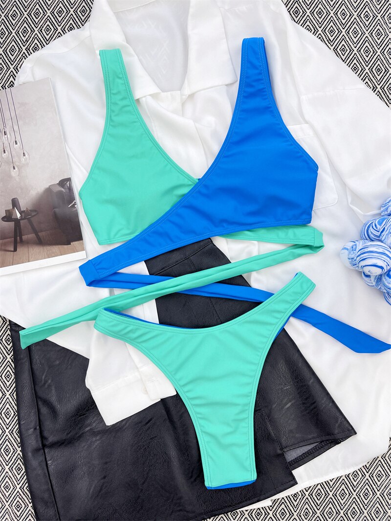 Bikini Set Drawstring Bathing Suit Mini Brazilian Swimsuit Thong Swimwear  Push Up – TD Mercado