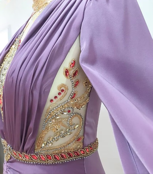 Elegant High Neck Mermaid Floor-Length Evening Party Dress - Image 5