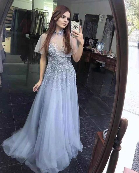 Elegant Luxury A-Line Sleeveless With Side Slit Evening Party Dress - Image 3