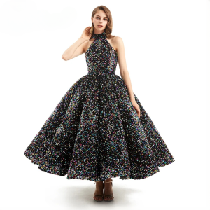 Elegant Luxury Long Sleeves Sequin Birthday Party Dress