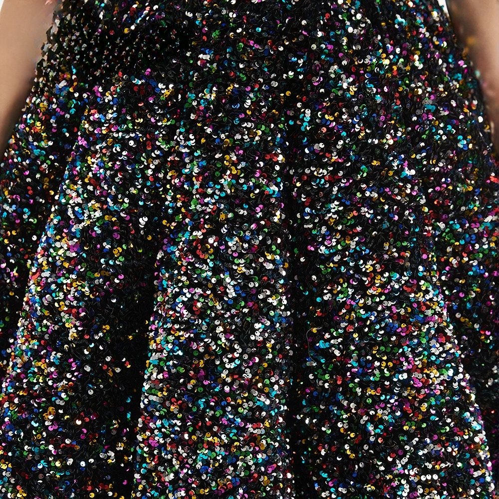 Elegant Luxury Long Sleeves Sequin Birthday Party Dress - Image 6