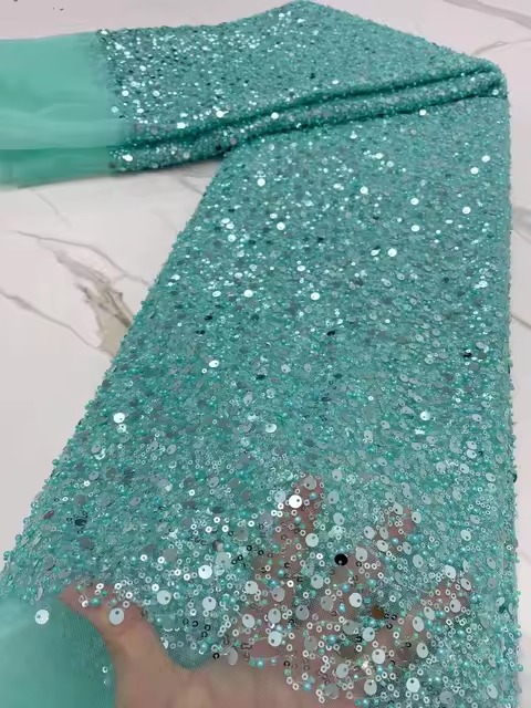 Elegant Mermaid Beads Long Sleeves V-Neck Satin Evening Party Dress - Image 10