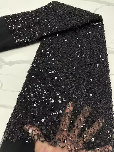 Elegant Mermaid Beads Long Sleeves V-Neck Satin Evening Party Dress - Image 15