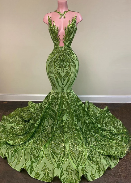 Elegant O-neck Sleeveless Sequin Floor-Length Prom Party Dress - Image 6