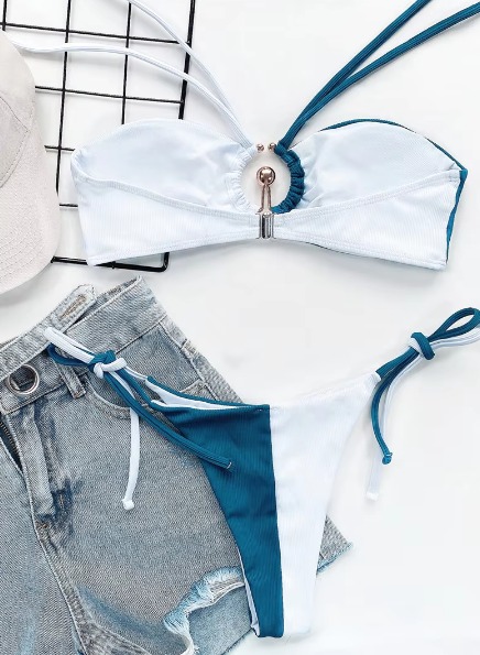 Trendy Halter Ring Micro Thong Brazilian Bathing Suit - Image 4