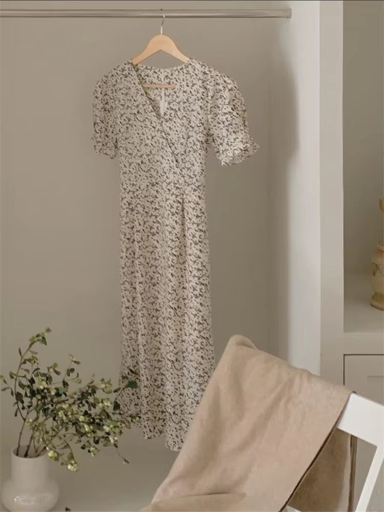 Casual Vintage Party Short Sleeve Beach Midi Dress - Image 7