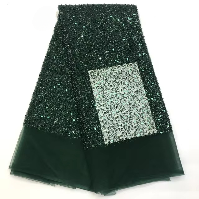 Elegant Mermaid V-Neck Long Puff Sleeves Beads Evening Party Dress - Image 15