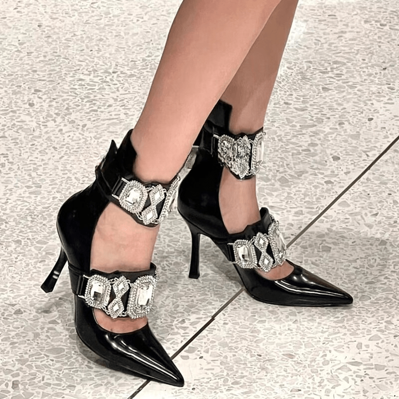 New Women's Shoes Acrylic High Heels Plastic Thick Heels Transparent PU  Sandals | eBay